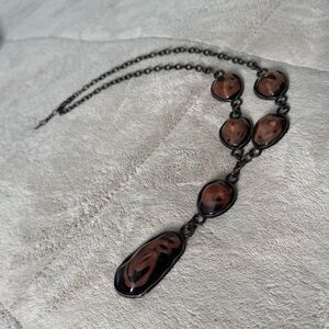 Brown beautiful Necklace Gothic - halloween accesory.